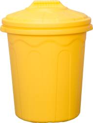 Бак пластиковый хозяйственный с крышкой, 80 л, желтый [ББХ-80Н]