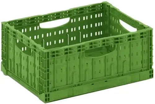 Ящик пластиковый складной, 400х300х165 мм, зеленый [12.424.71]
