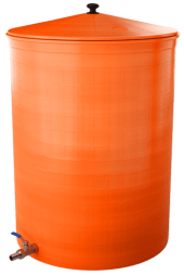 Бочка пластиковая садовая с краном 3/4&quot; из латуни для дождевой воды и полива, 150л, терракотовый [352]
