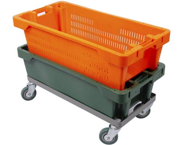 Тележка для ящиков металлическая 800х400 , 4 колеса 100 мм