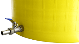 Бочка пластиковая садовая с краном 3/4&quot; из латуни для дождевой воды и полива, 300л, желтый [373]