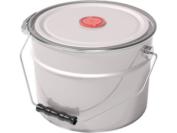 Ведро металлическое, 10 л крышка-корона, берикап 57 мм, белый [2125]