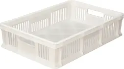 Ящик пластиковый перфорированный, 600×400×140 мм, 27 л, зелёный [705.01.01]