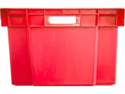 Ящик пластиковый сплошной, 600х400х250 мм, бордовый [125-2]