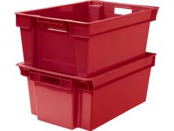 Ящик пластиковый сплошной, 600х400х250 мм, бордовый [125-2]