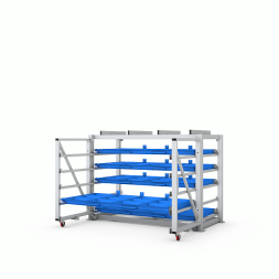 Стеллаж с выкатными полками для листового металла 2500х1250