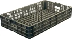 Ящик пластиковый перфорированный, 740x465x145 мм, 30 л, серый [401-А]