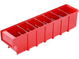 Контейнер полочный пластиковый, 400x92x100 мм, 3.68 л, красный [6006]
