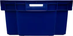 Ящик пластиковый сплошной, 600x400x200 мм, 35 л, синий [206]