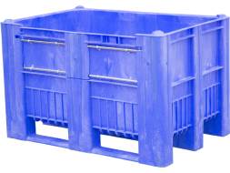 Крупногабаритный сплошной пластиковый контейнер с верхней дверцей BoxPallet, 1200х800х740 мм, синий [C-Box 1208 DS (в/д)]