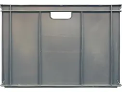 Ящик пластиковый сплошной, 600x400x410 мм, 84 л, серый [203-2]