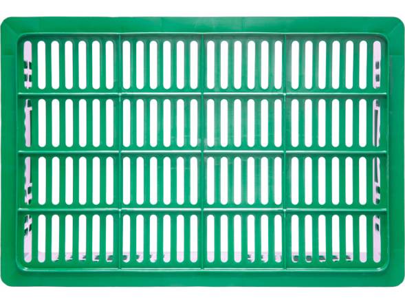 Ящик пластиковый перфорированный, 600x400x250 мм, 46 л, зеленый [201]
