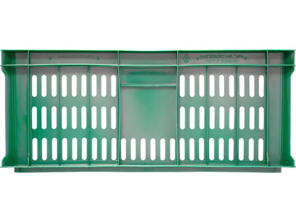 Ящик пластиковый перфорированный, 600x400x250 мм, 46 л, зеленый [201]