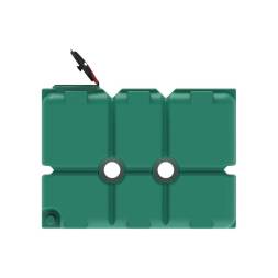 Емкость пластиковая для воды и дизельного топлива ST 2000 л с патрубками d100мм и откидной крышкой под плотность вещества до 1.0 г/см3, зеленый