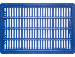 Ящик пластиковый перфорированный, 600x400x250 мм, 46 л, синий [201]