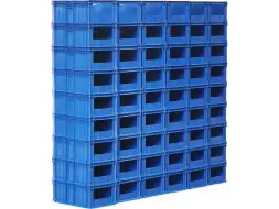 Ящик пластиковый сплошной с вырезом, 600х400х250 мм, синий [204 В НСТ]