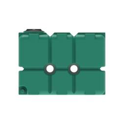 Емкость пластиковая для воды и дизельного топлива ST 2000 л с патрубками d100мм и резьбовой крышкой под плотность вещества до 1.0 г/см3, зеленый