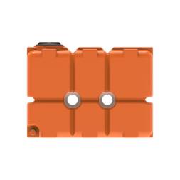 Емкость пластиковая для воды и дизельного топлива ST 2000 л с патрубками d100мм и резьбовой крышкой под плотность вещества до 1.0 г/см3, оранжевый