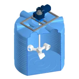 Емкость ЭВЛ 1000 синяя с мешалкой для вязких до 8 Pa/с