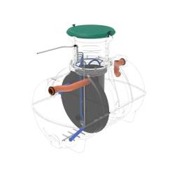 Автономная канализация Rostok Ground 6 с горловиной 1000 мм и самотечным отведением, 2800л, черный [5042.2800.899.001]