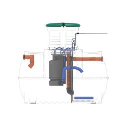 Автономная канализация Rostok Ground 6 с горловиной 1000 мм и самотечным отведением, 2800л, черный [5042.2800.899.001]
