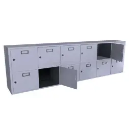 Шкаф для касок на 12 ячеек (2х6) 684x2408x350 мм Светло-серый