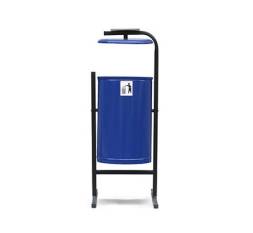 Урна металлическая уличная круглая с пепельницей, 21 л