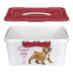 Kонтейнер для корма с декором Lucky Pet, 15,3л, бордовый