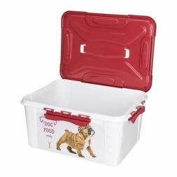 Kонтейнер для корма с декором Lucky Pet, 15,3л, бордовый