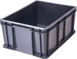 Ящик пластиковый сплошной, 400×300×180 мм, 16.6 л, чёрный [702.03.02]