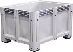 Крупногабаритный пластиковый контейнер сплошной на ножках Big Box, 1200x1000x760 мм, серый [D-Box 1210 S (760) серый]